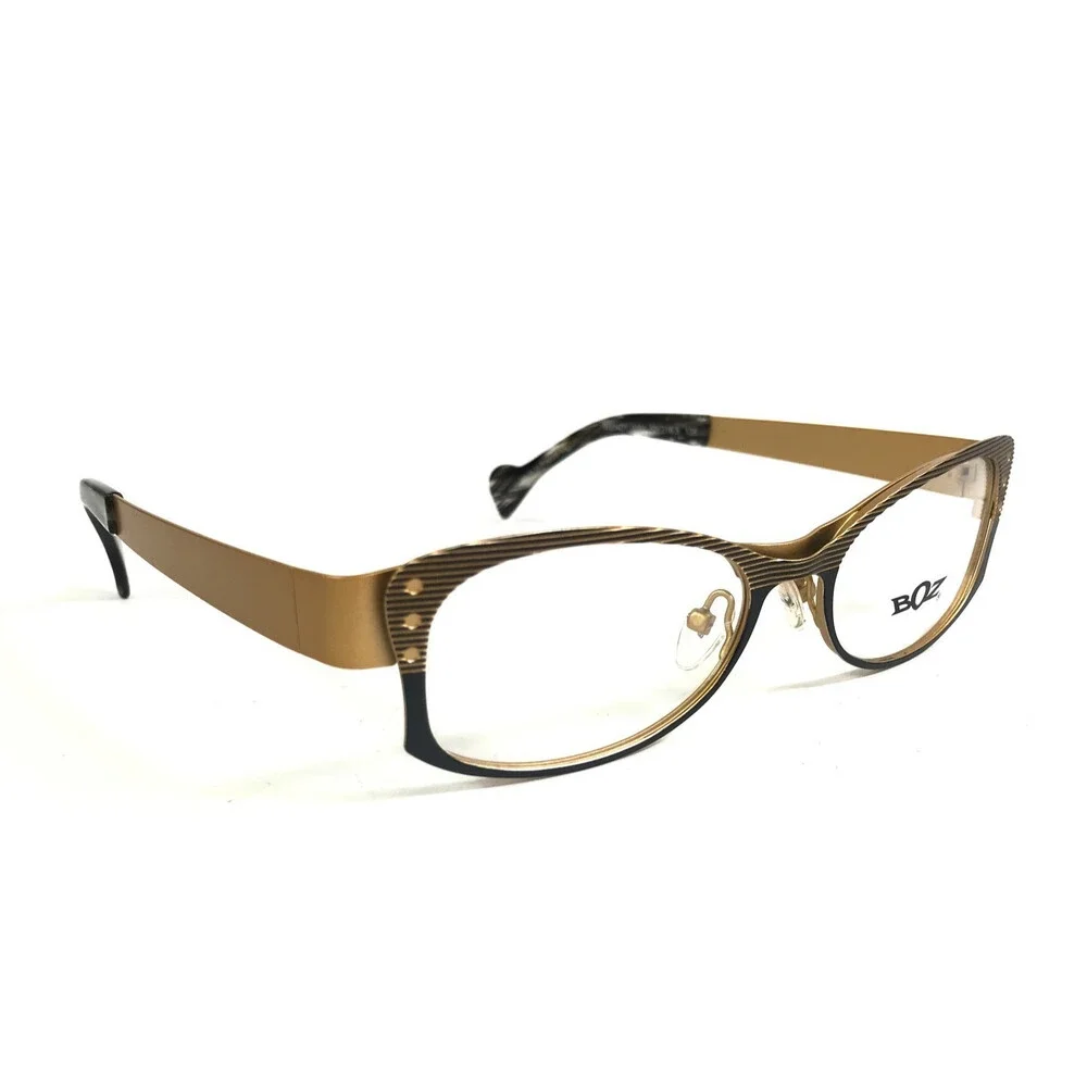 BOZ Eyeglasses Frames WENDY 0051 Black Striped Gold Cat Eye Full Rim 52-16.5-135